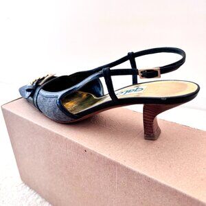Slingback in Patchwork Denim